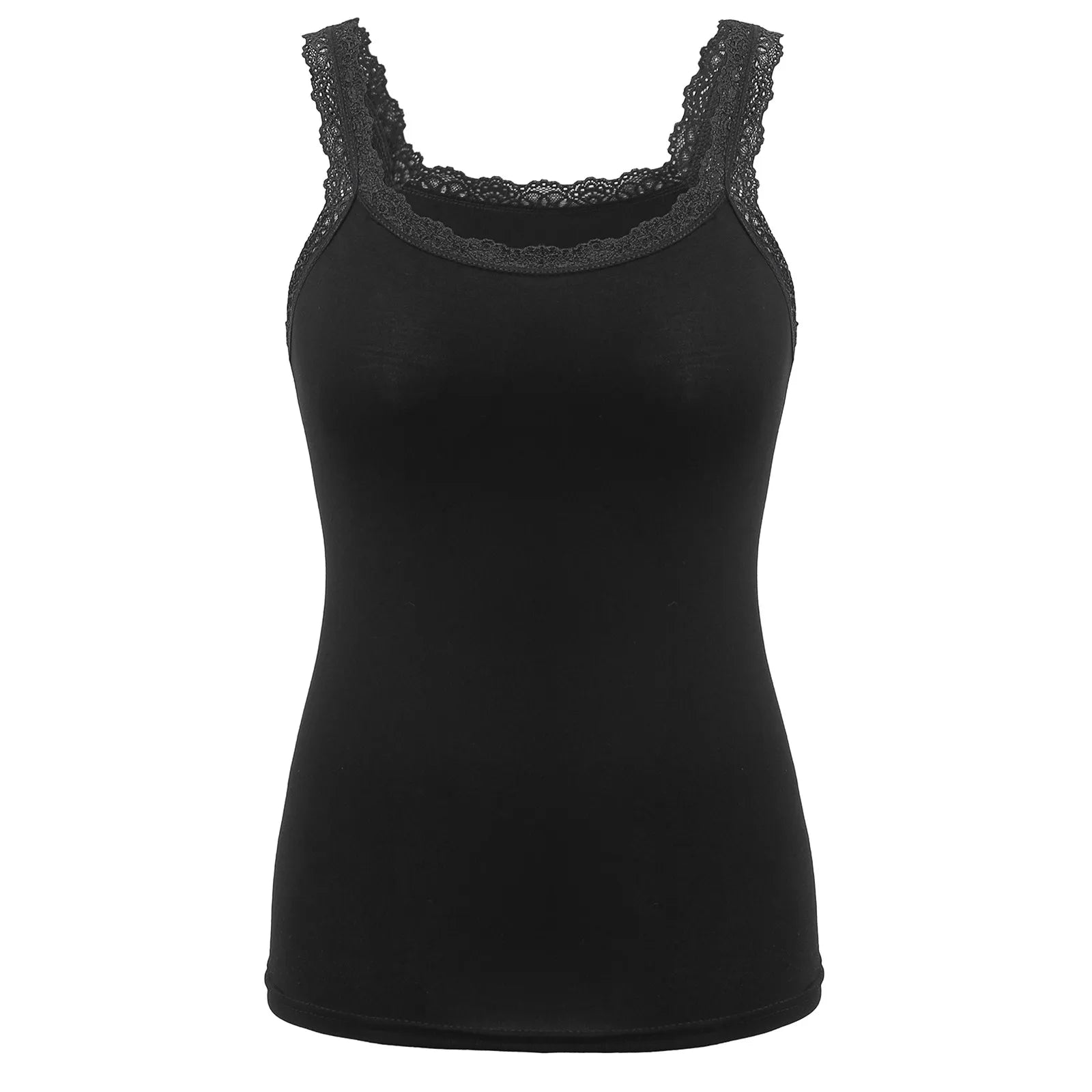 Fashion Women Solid Lace Strap Vest Sleeveless Underwear Splice Tank Tops Blouse Tops Round Neck Suspender Lace Stitching Vest