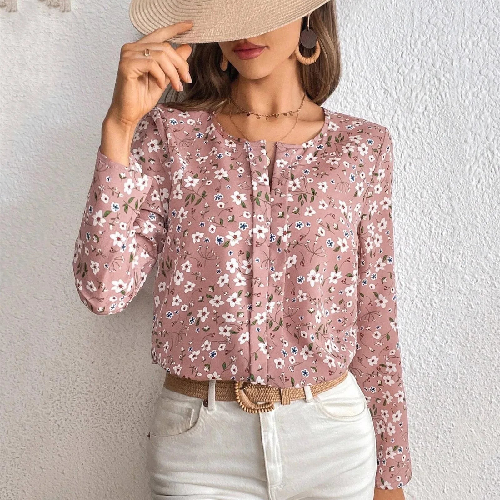 2023 New Polka Dot Blouse Women Casual V Neck Long Sleeve Shirt Plus Size Clothes White Blouse Ladies Office Work Shirt Tops